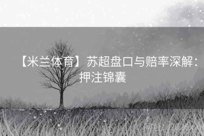 【米兰体育】苏超盘口与赔率深解：押注锦囊