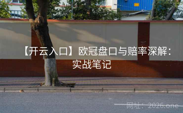 【开云入口】欧冠盘口与赔率深解：实战笔记