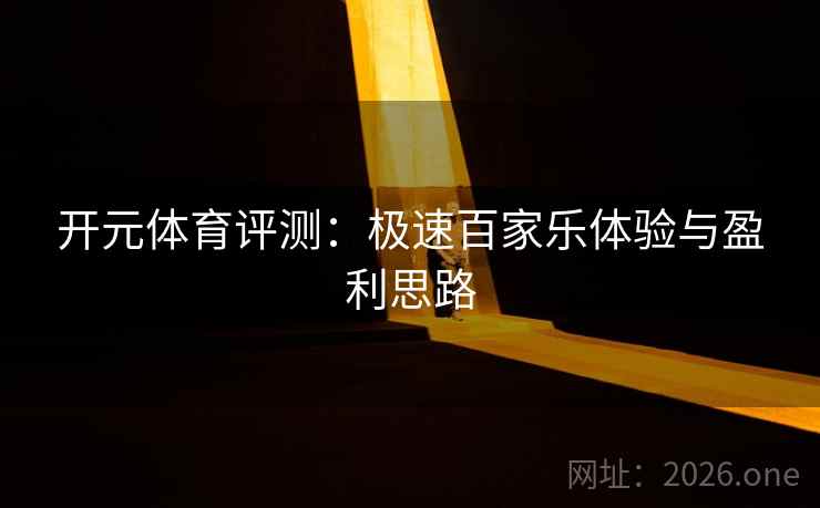 开元体育评测：极速百家乐体验与盈利思路